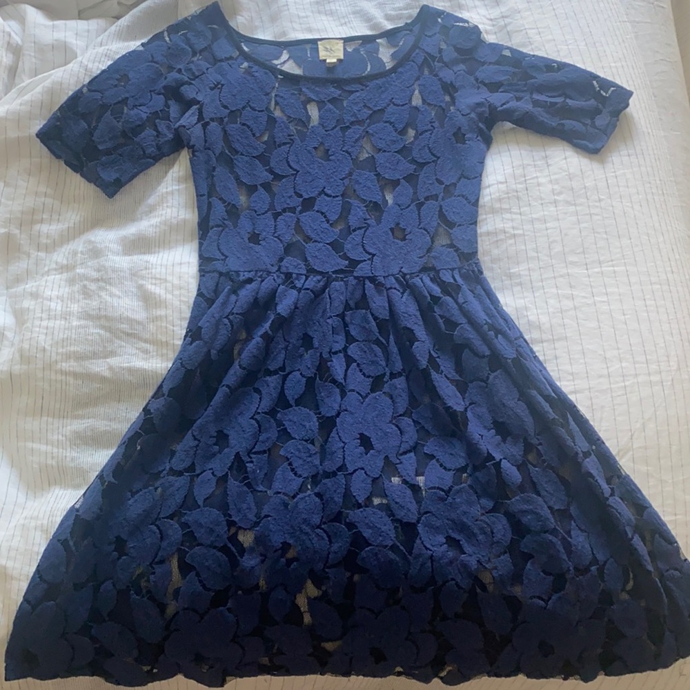 Anthropologie Blue Lace Dress